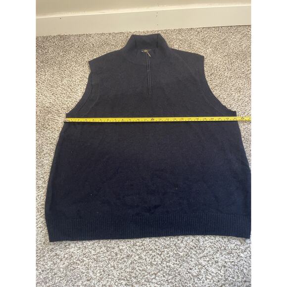 Glen Lyon Men's Cashmere Sweater Vest 1/2 Zip Navy XXL - Picture 3 of 7
